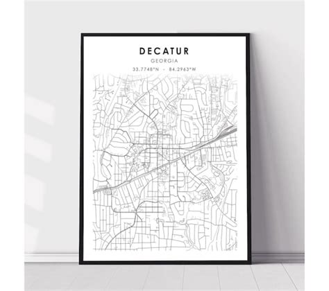 Decatur Map Print Decatur Georgia Map Print Decatur - Etsy