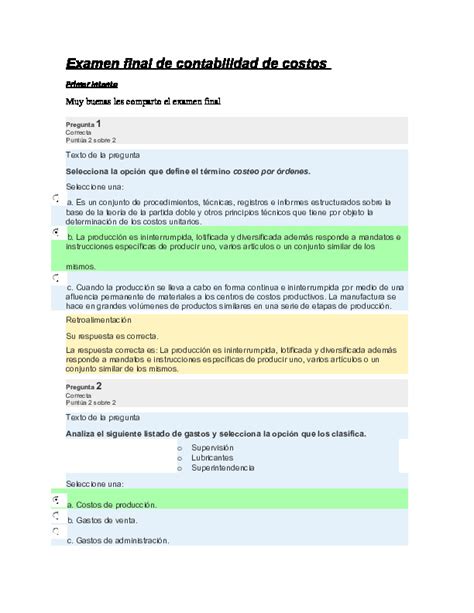 Examen Final Contabilidad De Costos Uveg Pdfcoffee