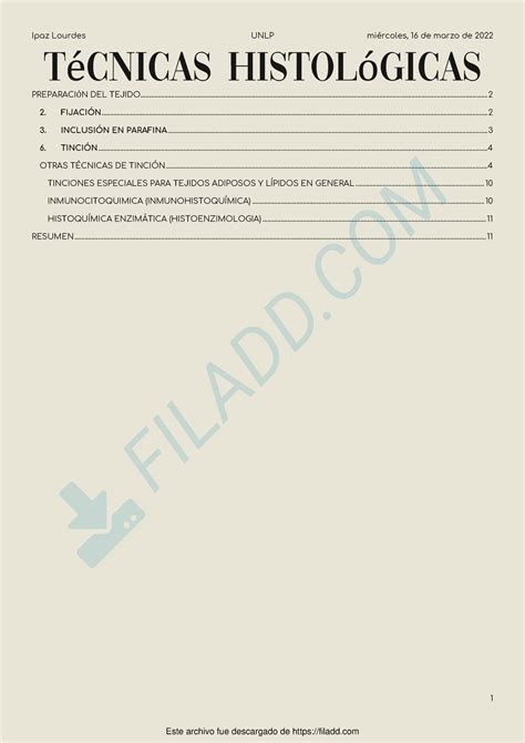 Tecnicas Histologicas S01 Técnicas Histológicas PreparaciÓn Del