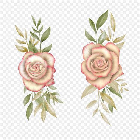 Rose Flower Bouquet Clipart Transparent Background, Watercolor Flower ...