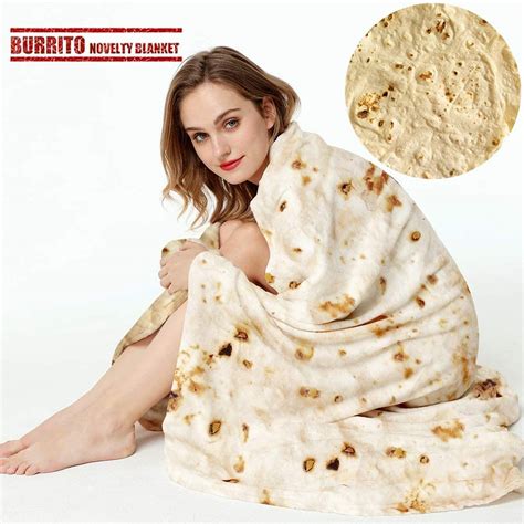 Letsfunny Burrito Tortilla Throw Blanket 2 0 Double Sided Burritos Taco Tortilla