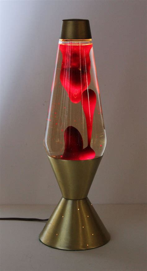 Vintage Eames Era Red And Gold Original Astro Lava Lamp