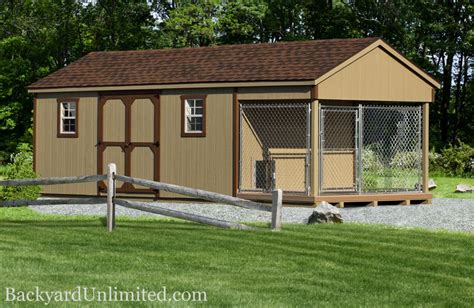 8x10 Elite Kennel With Octagon Window Slat Shutters And Vinyl Posts