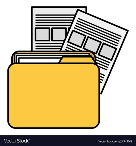 File folder with documents Royalty Free Vector Image