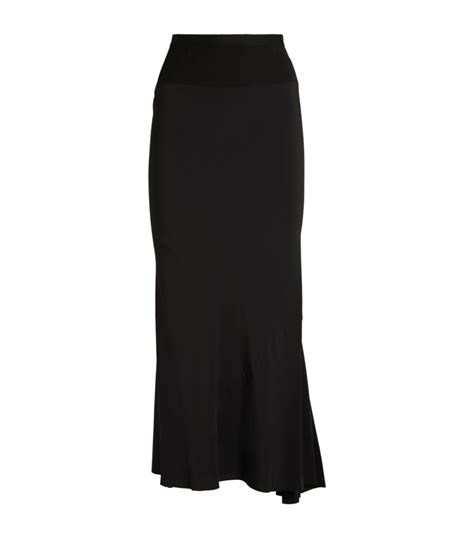 Womens Rick Owens Black Silk Blend Midi Skirt Harrods Countrycode