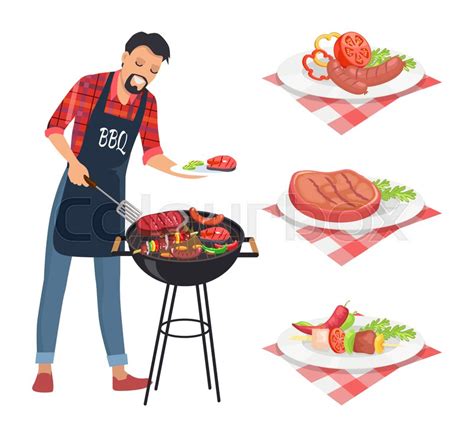 Grill Meat Vector