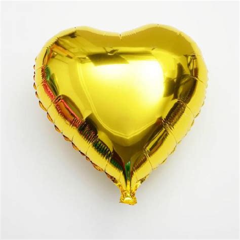 9 Gold Heart Foil Balloon Bouquet 10pk Party Supplies