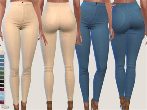 The Sims Resource High Waist Denim Skinnies By Pinkzombiecupcakes • Sims 4 Downloads