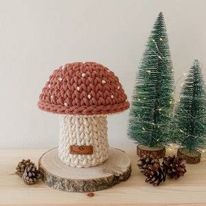 Handmade Mushroom Basket With Lid Autumn Decor Nursery Decor