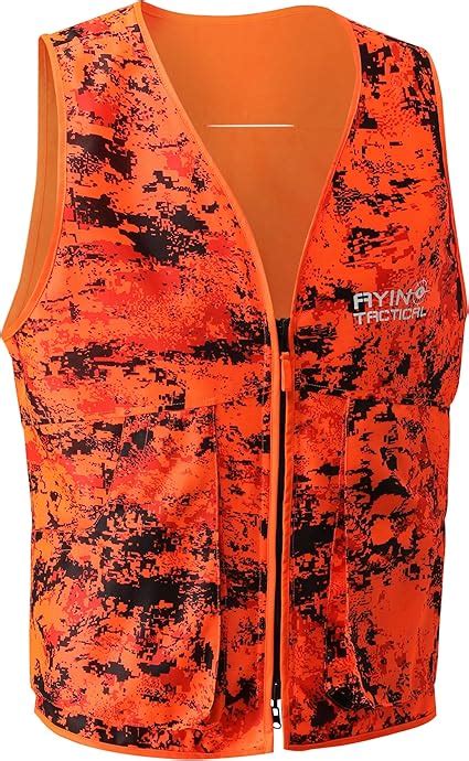 Blaze Orange Camo Hunting Vest Hunting Safety Reversible