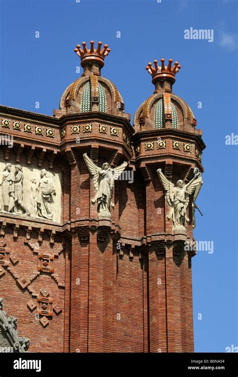 Detail Of Sculptures And Ornamentation On The Arc De Triomf Passeig De