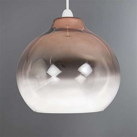 Metallic Copper Ombre Glass Easy Fit Pendant Dunelm Copper Ombre