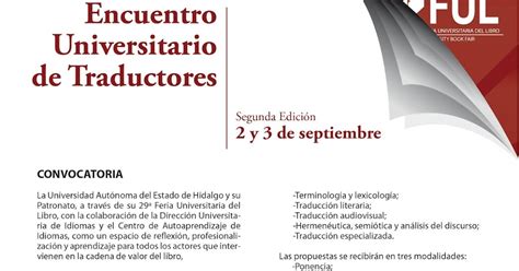 círculo de traductores Convocatoria Encuentro Universitario de