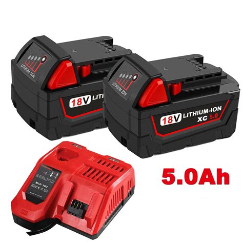 Vanon 2Pack For Milwaukee M18 XC 5 0 AH Extended Lithium Ion Battery 48