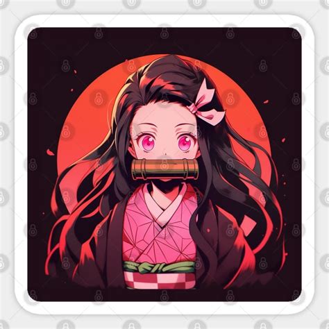 Cute Nezuko Anime Sticker TeePublic