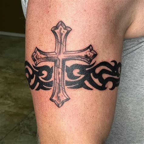 Tribal Crusader Cross Tattoo