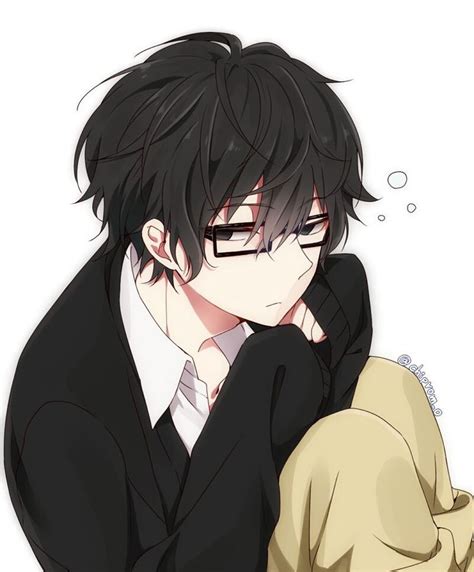 Black Hair Anime Boy With Glasses Cosplay Anime Anime Hình ảnh