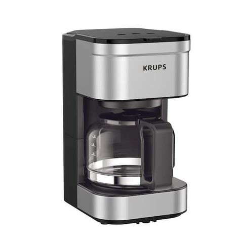 Krups 5 Cup Stainless Steel Drip Coffee Maker With Reusable Coffee Filter Km202855 The Home Depot