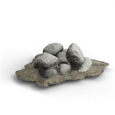 3d Rendering Of Rock Pile On A White Surface Stock Illustration Illustration Of Layer Neat