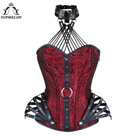 Topmelon Steampunk Halter Bustier Gothic Corselet Corset Women Choker