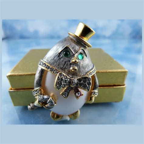 Beloved Humpty Dumpty Pin Brooch Signed Kjl Kenneth Lane Book Piece