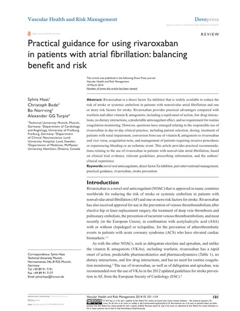 (PDF) Practical guidance for using rivaroxaban in patients with atrial ...