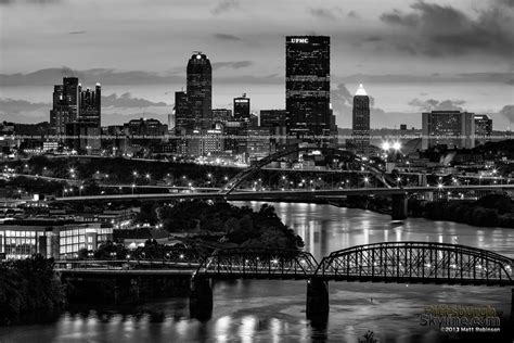 Pittsburgh Cityscapes In Black And White