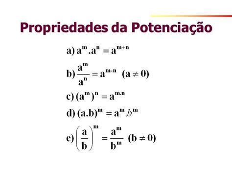 Use As Propriedades De Potenciação Para Simplificar As Expressões