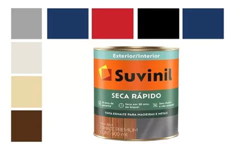 Tinta Esmalte Seca Rápido Madeiras E Metais Suvinil 900ml Escorrega o