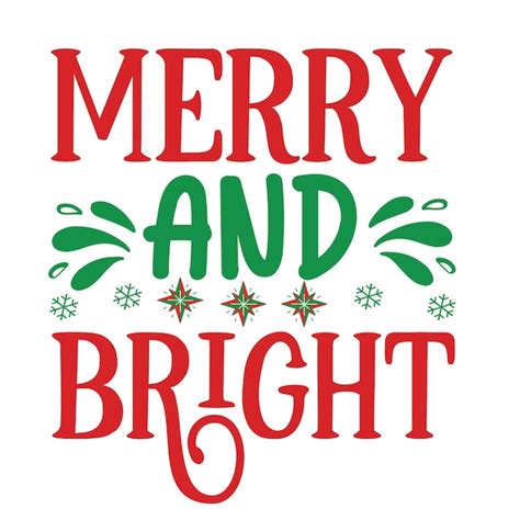 Premium Vector A Christmas Poster That Says Merry And Bright