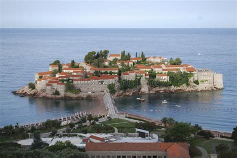 View Of Sveti Stefan St Stefan Island In Montenegro Stock Photo