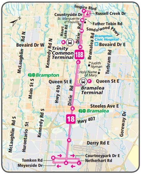 Brampton Transit Route Map