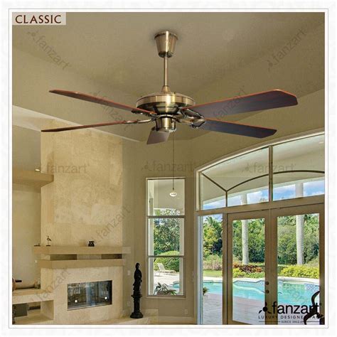 Classic 52'' Antique Brass Ceiling Fans with Reversible Blades