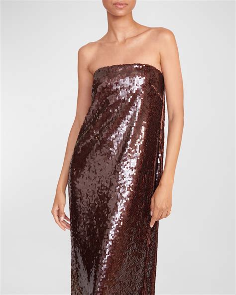 Staud Casey Strapless Sequin Maxi Dress Neiman Marcus