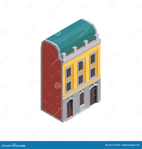 Isometric Suburban Building Icon Stock Vector Illustration Of Urban