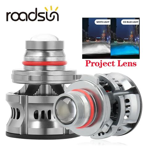 Roadsun Pcs White Blue H H Led H H Car Headlight