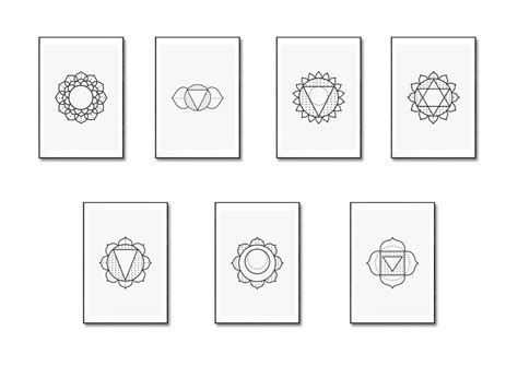 Chakra Set Meditation Wall Art Set Of 21 Printables Chakra Etsy