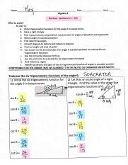 Alg Review Sheet Answers Pdf Course Hero