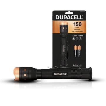 Aluminiowa latarka LED Duracell z funkcją zoom 150lm