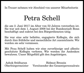 Traueranzeigen Von Petra Schell Ga Trauer De