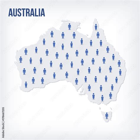 Vector people map of Australia. The concept of population. Stock Vector | Adobe Stock