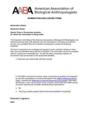 Fillable Online Sample Nomination Form Templates In Pdfms