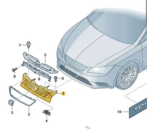 KRATKA GRILL ATRAPA ZDERZAKA SEAT LEON CUPRA 11779552077 Oficjalne