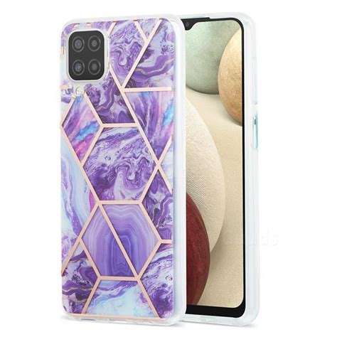 Purple Gagic Marble Pattern Galvanized Electroplating Protective Case