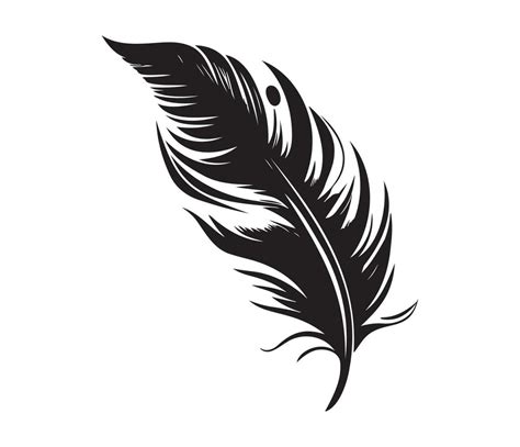 Fluffy Feather Silhouette Bird Feathers Simple Style Vector Image