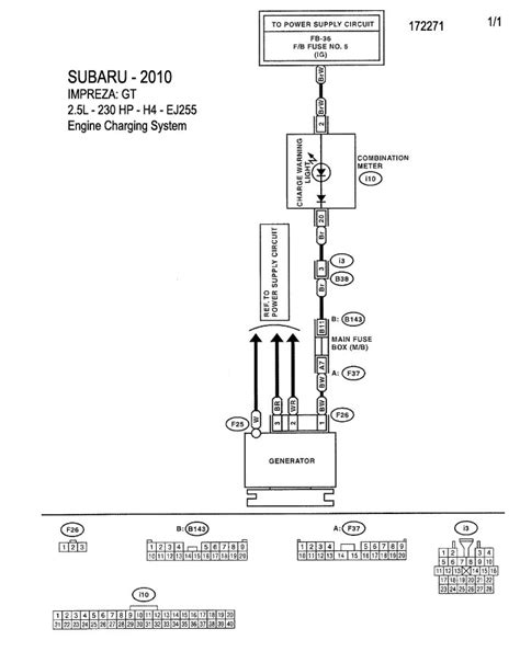 SUBARU Sistema De Carga 2010 Graphics Esquemas Vehiculos