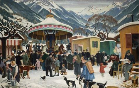 Artist Adrian Allinson The Four Seasons Winter In The Alps Winter