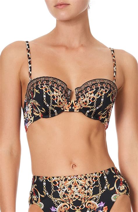 Camilla Crystal Embellished Underwire Bikini Top Editorialist