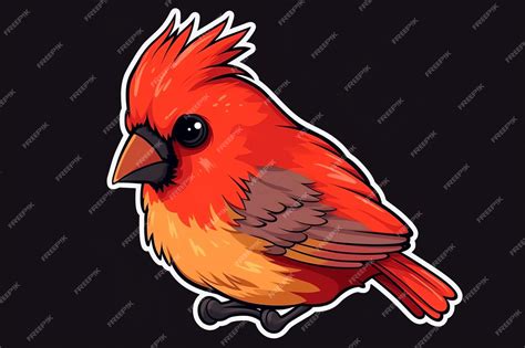 Premium AI Image | A cartoon illustration of a red cardinal with a ...