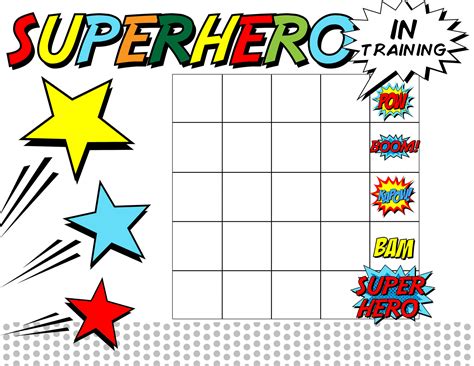 Superhero Reward Chart Printable Bmp Blip